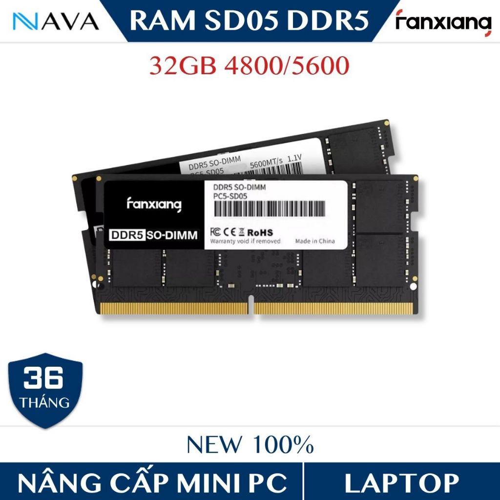 RAM Laptop DDR5 Fanxiang 32GB Bus 4800MHz / 5600MHz SODIMM Chính Hãng - Nâng Cấp Hiệu Năng Đỉnh Cao