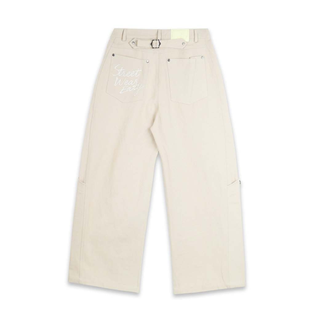 QUẦN S.W.E BELTED WIDE PANTS - BEIGE