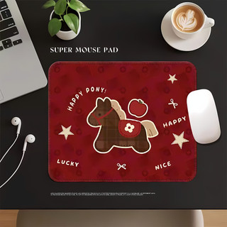 Lót Chuột Ngựa Đỏ Lucky Cute – Mouse Pad Dễ Thương, Chống Trượt, Decor Bàn Học