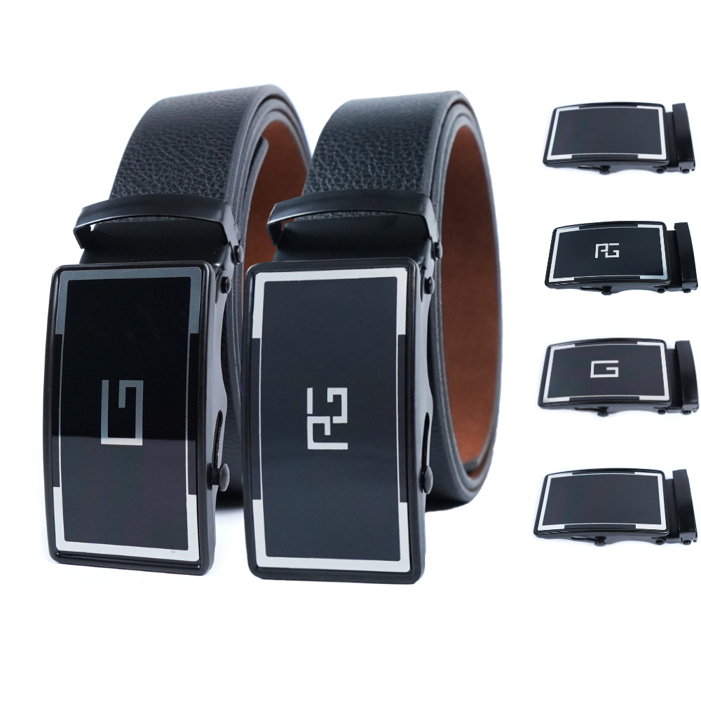 Thắt lưng nam mặt khóa tự động màu vàng, dây nịt nam da nỉ A2LC38