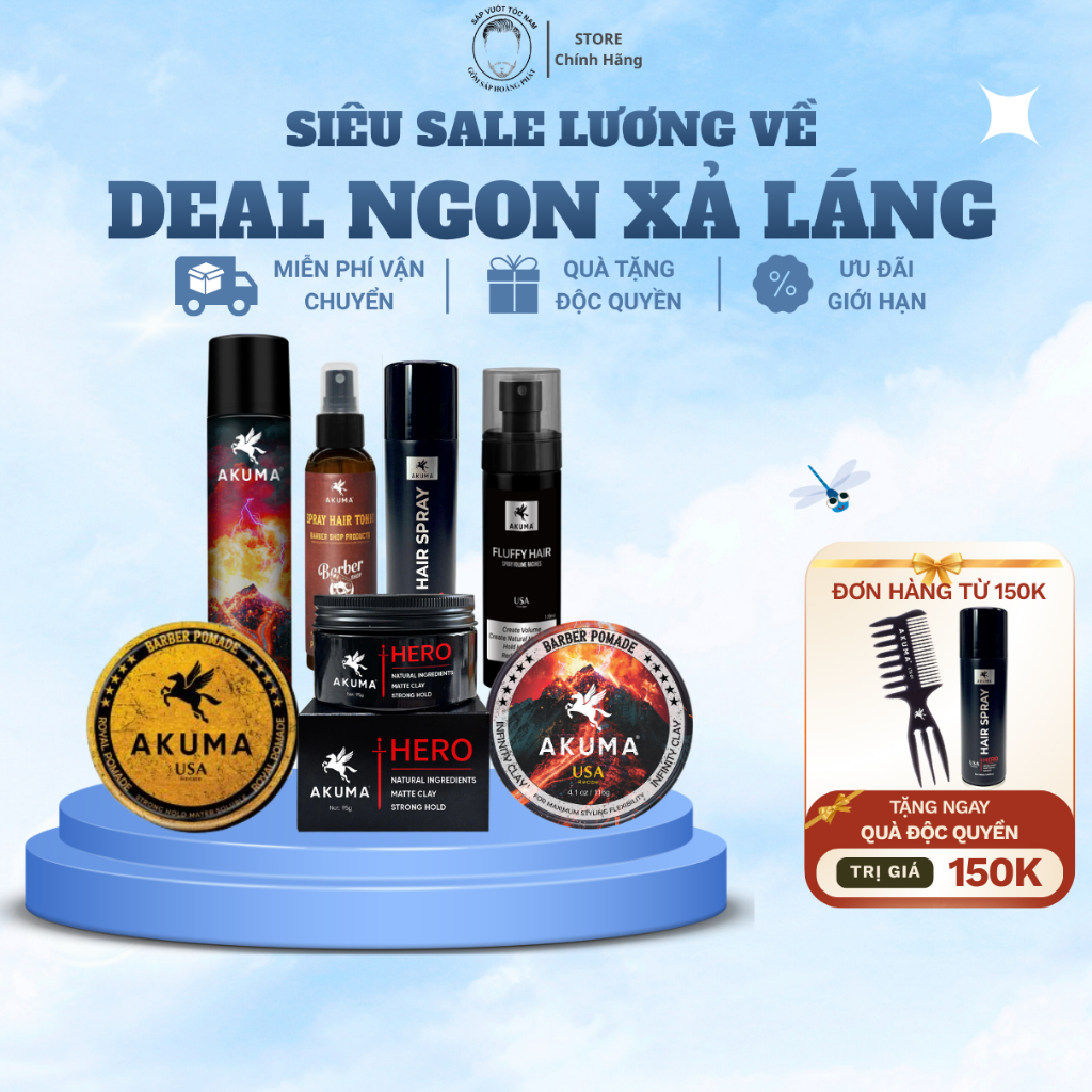 Sáp vuốt tóc nam AKUMA INFINITY CLAY 56g, 116g - Sáp Vuốt Tóc Hương Nước Hoa, Sáp Hero - Giữ Nếp 12h