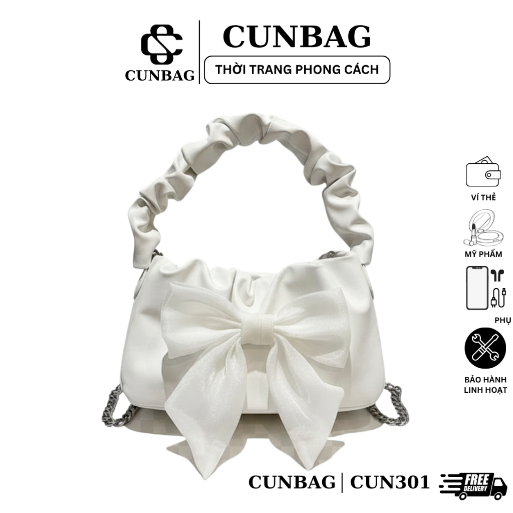 Túi đeo nách thời trang thắt nơ PU thanh lịch sang chảnh CUN301