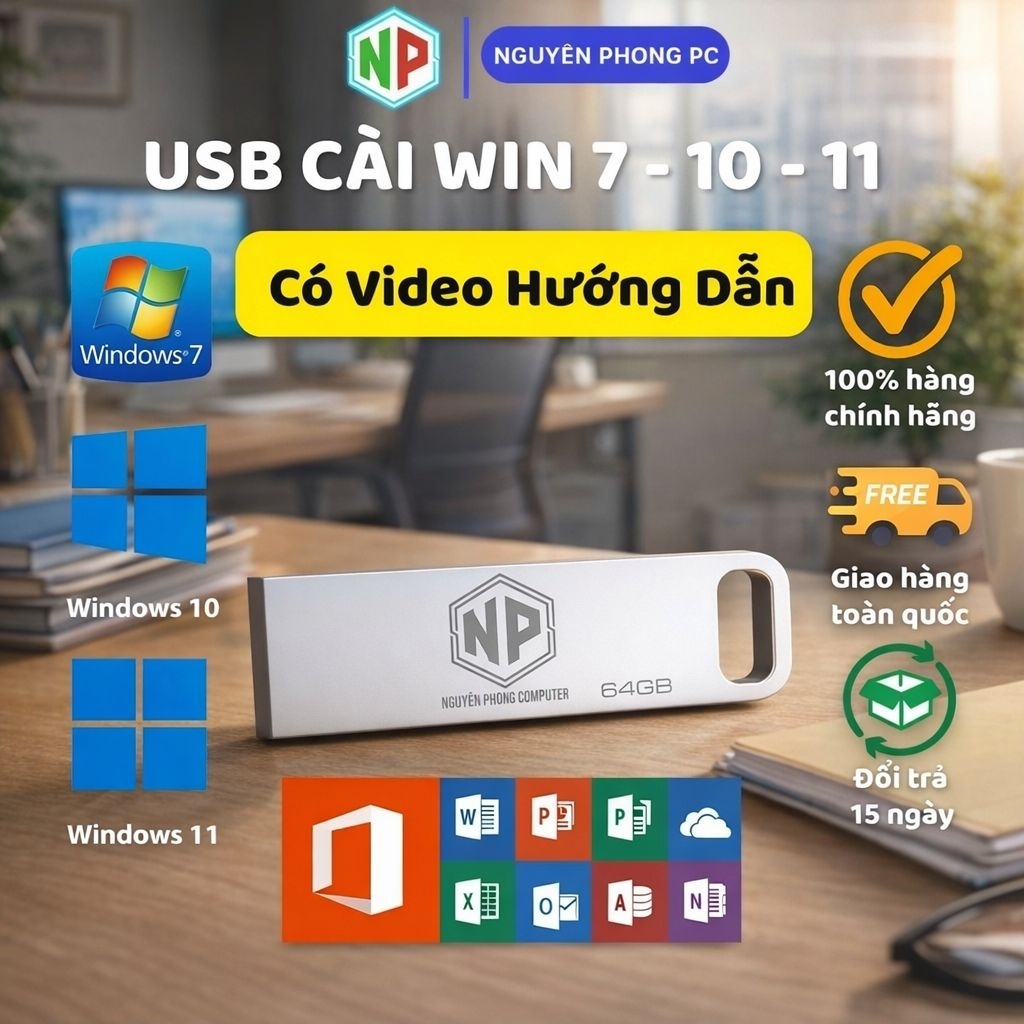 USB Cài hệ điều hành, Cứu hộ PC Laptop, Cài Win 7 10 11 - máy tính để bàn và laptop