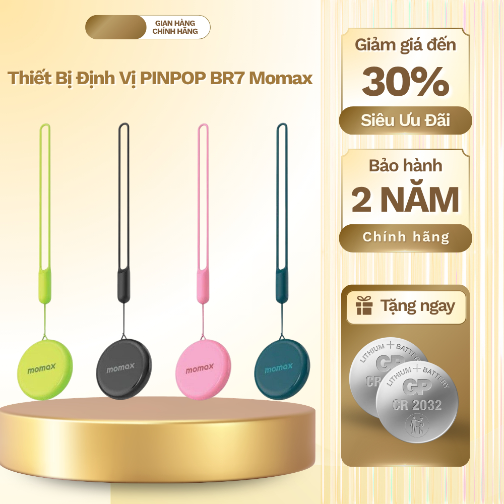 Thiết Bị Định Vị PINPOP BR7 Momax định vị toàn cầu, Pin dùng quanh năm, Nhỏ gọn, Tiện lợi CRED STORE