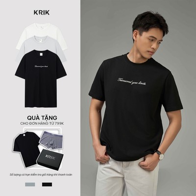 Áo Phông Nam KRIK Form Classic Chất Liệu Sang Mịn Thiết Kế Thêu Logo Twill Nổi Bật AP1474
