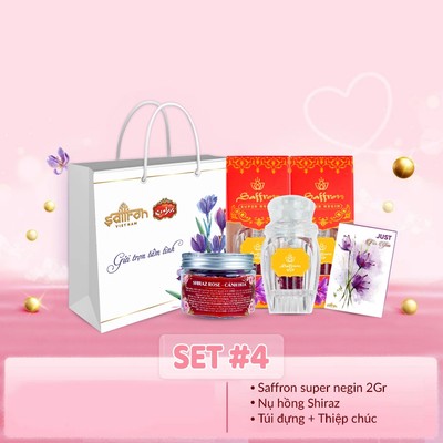 [SET QUÀ TRUNG THU ] Nhụy Hoa Nghệ Tây thương hiệu Saffron Super negin gồm 2 hộp saffron 1gr kèm trà