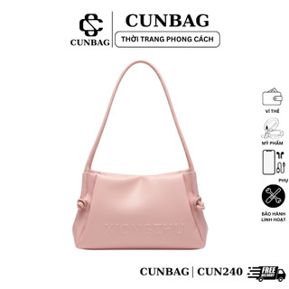 Túi xách tote hottrend chất liệu da PU trơn mix chữ nổi CUN240