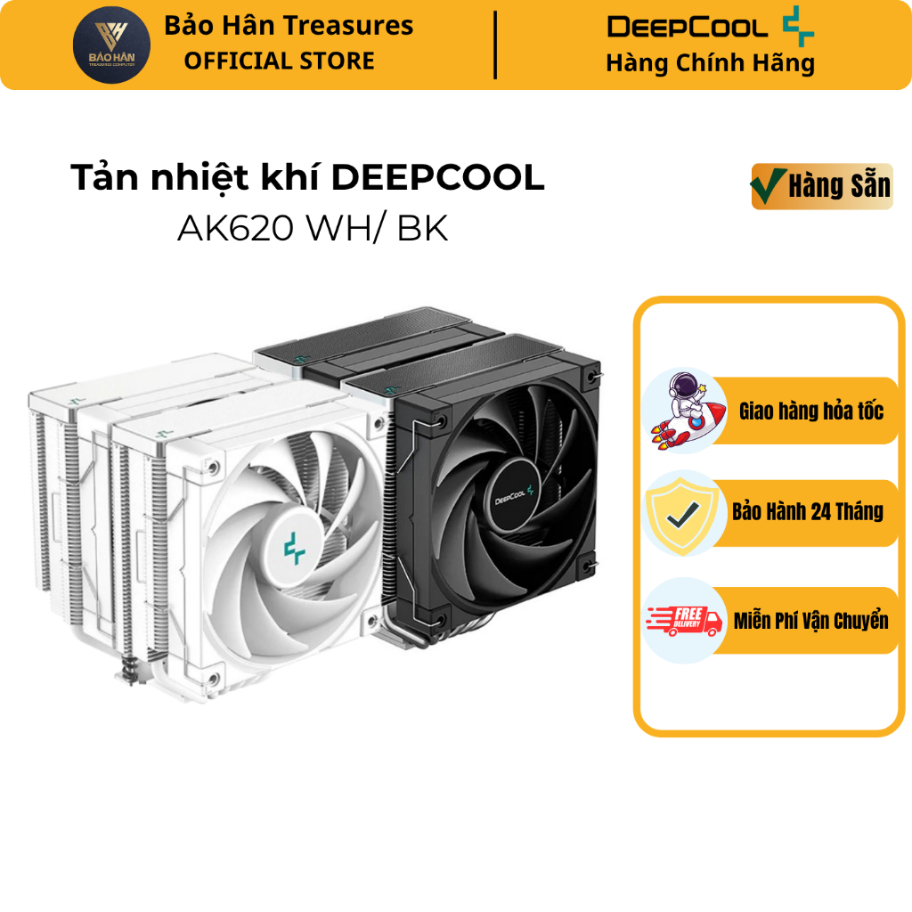 Tản nhiệt khí DEEPCOOL AK620/ AK620 WH/ AK620 Zero Dark ( Black/ White ) - Hàng Chính Hãng