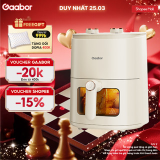 Nồi chiên không dầu 5L Gaabor AF-45M01A nút cơ thế hệ mới cửa kính trong suốt núm đôi tuần hoàn khí