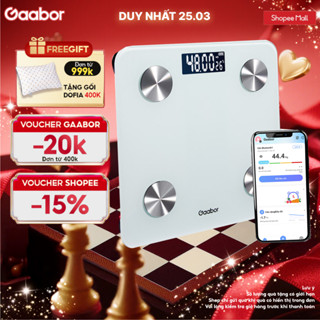 Cân sức khỏe điện tử thông minh Gaabor GWS-M02A phân tích chỉ số cơ thể có app đo cân nặng y tế
