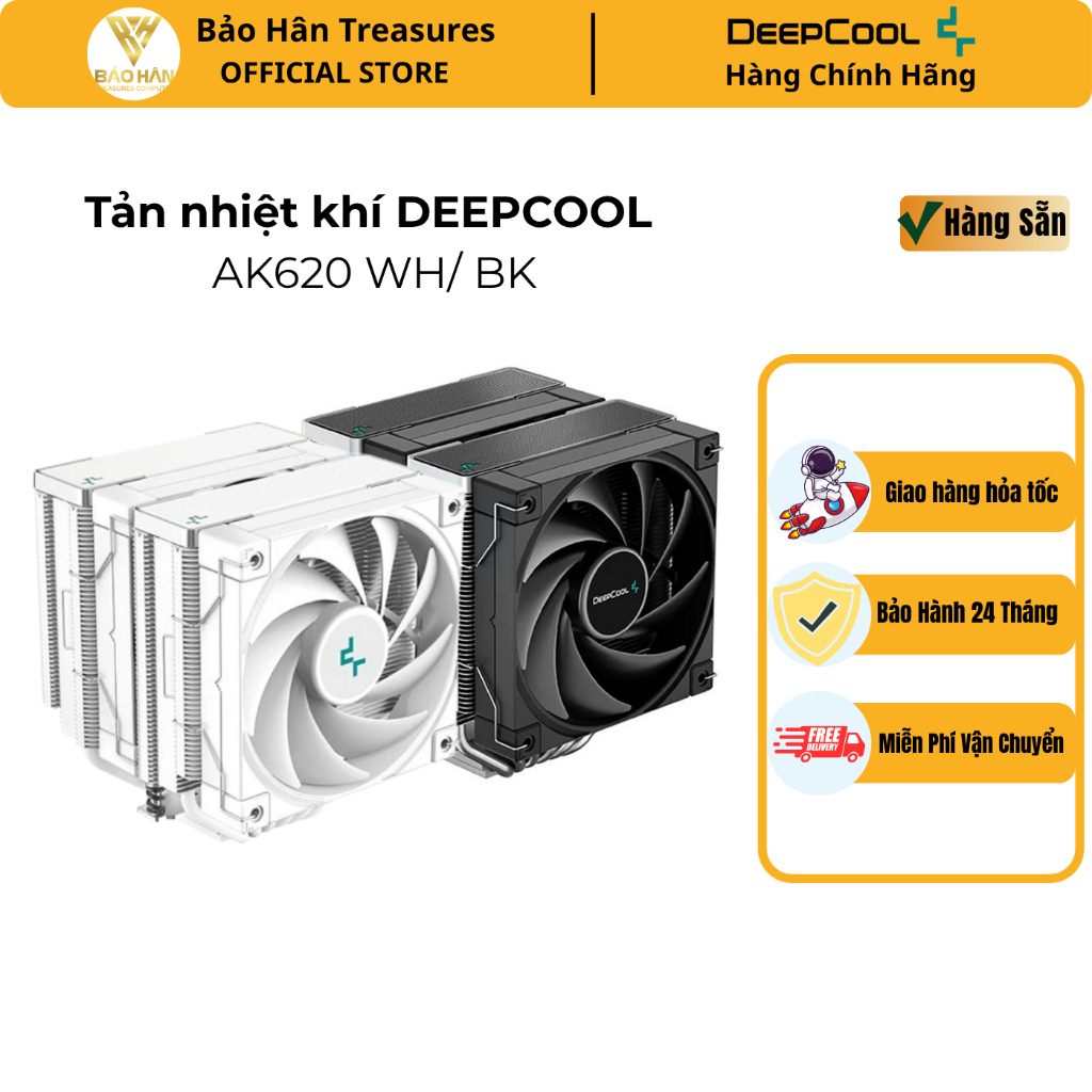 Tản nhiệt khí DEEPCOOL AK620/ AK620 WH/ AK620 Zero Dark ( Đen / Trắng) - Hàng Chính Hãng