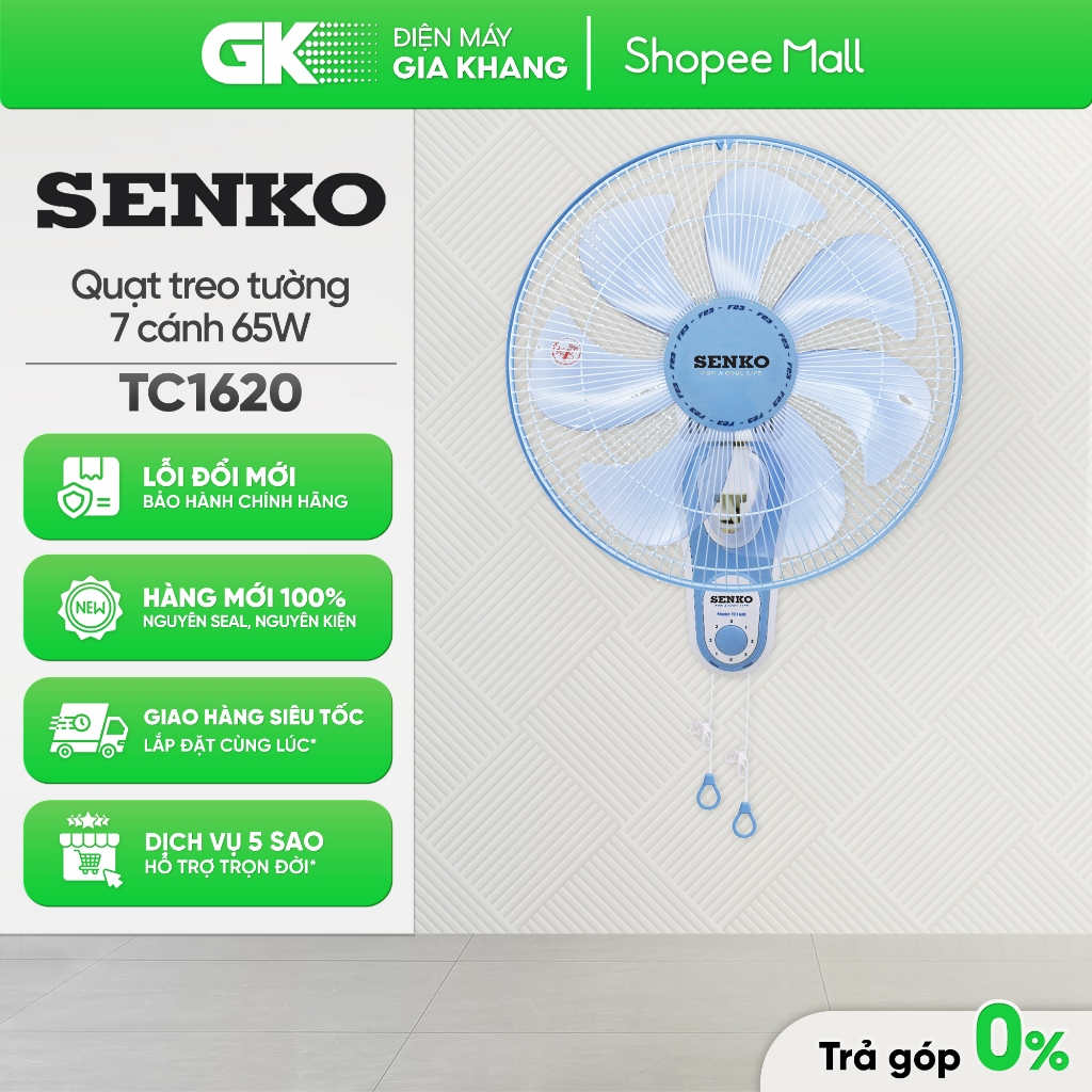 Quạt Treo Tường SENKO 65W TC1620 [Toàn Quốc]
