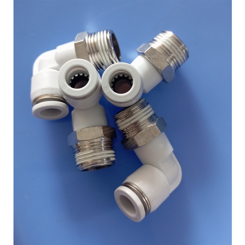 Đầu nối Góc khí nén PL8-03 Ren ngoài 3/8