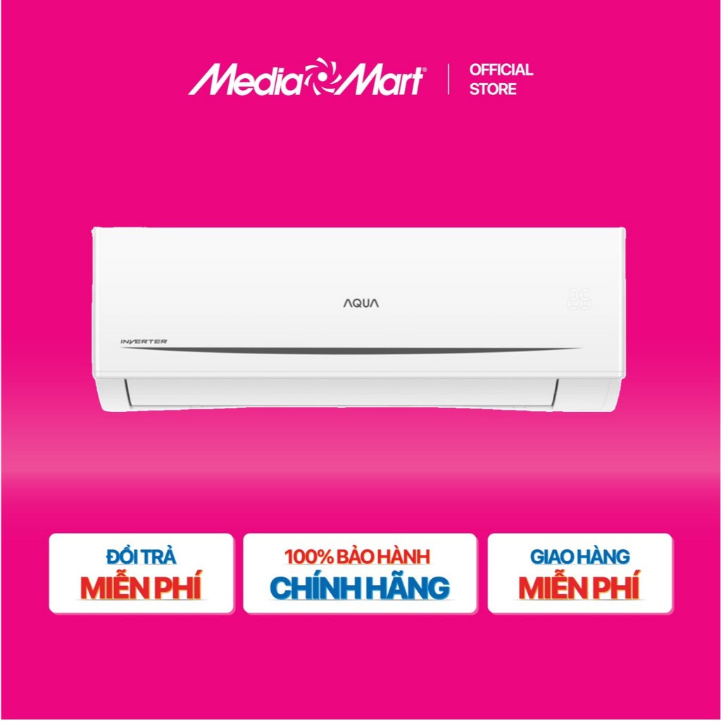 [MediaMart-FREESHIP] Điều hòa Aqua 1 chiều Inverter 1 HP - 9000 BTU AQA-RV10ME