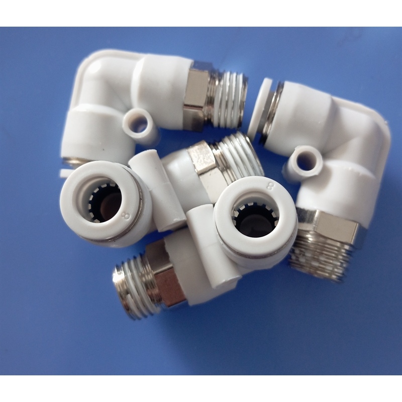 Đầu nối Góc khí nén PL8-02 Ren ngoài 1/4