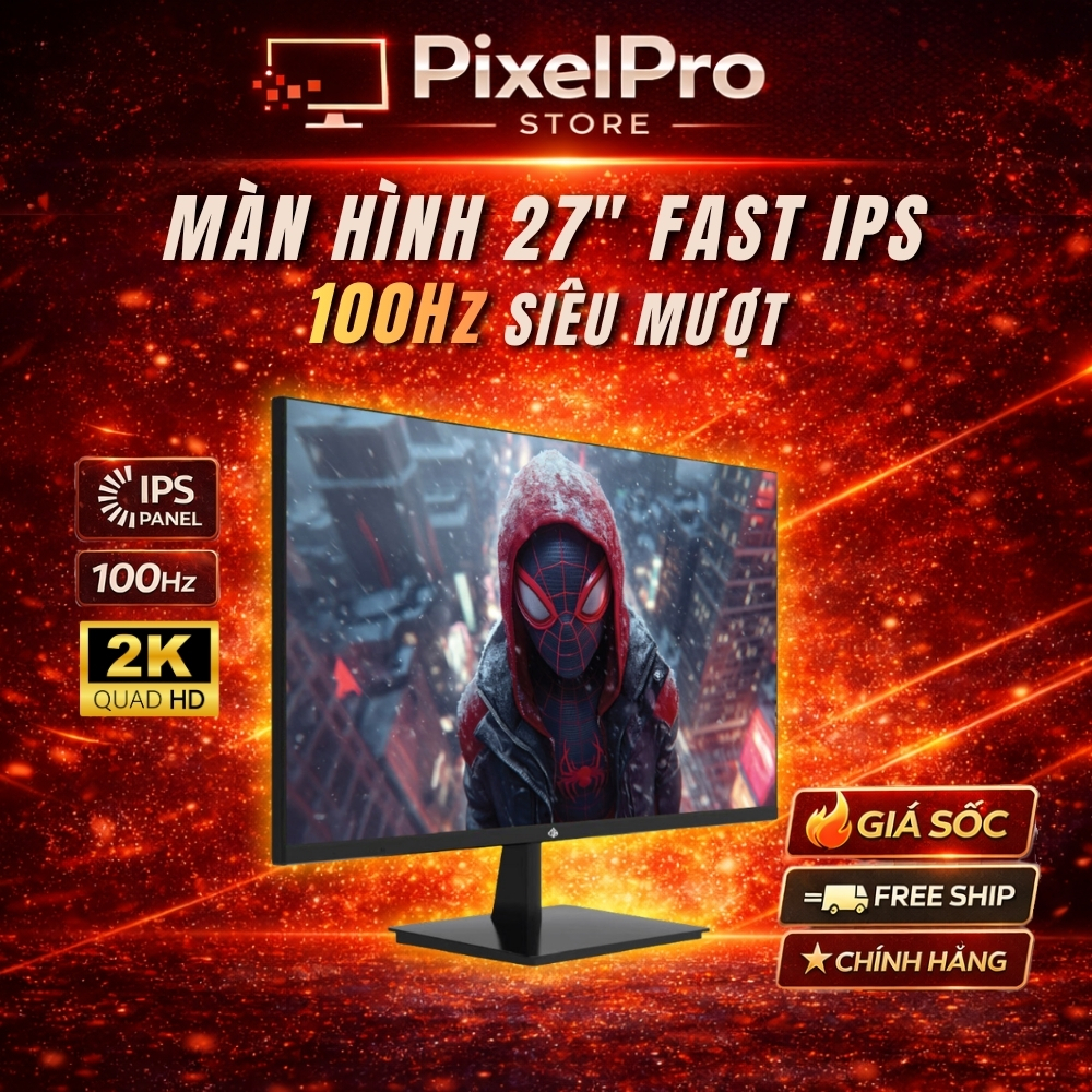 Màn Hình 27 inch 2K 100Hz IPS – 2560x1440, HDR, Freesync, Màn Hình Văn Phòng & Gaming