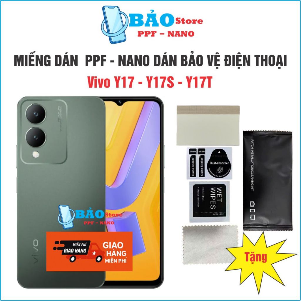 Miếng dán NANO-PPF Vivo Y17 - Y17S - Y17T bảo vệ điện thoại chống bể màn hình cao cấp