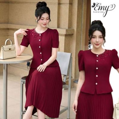 [LƯU Ý SẢN PHẨM CHỈ ÁO] Áo Thiết Kế EMY Thời Trang Cao Cấp A4093 Vải Kaki Nhung Sang Trọng Thanh Lịch