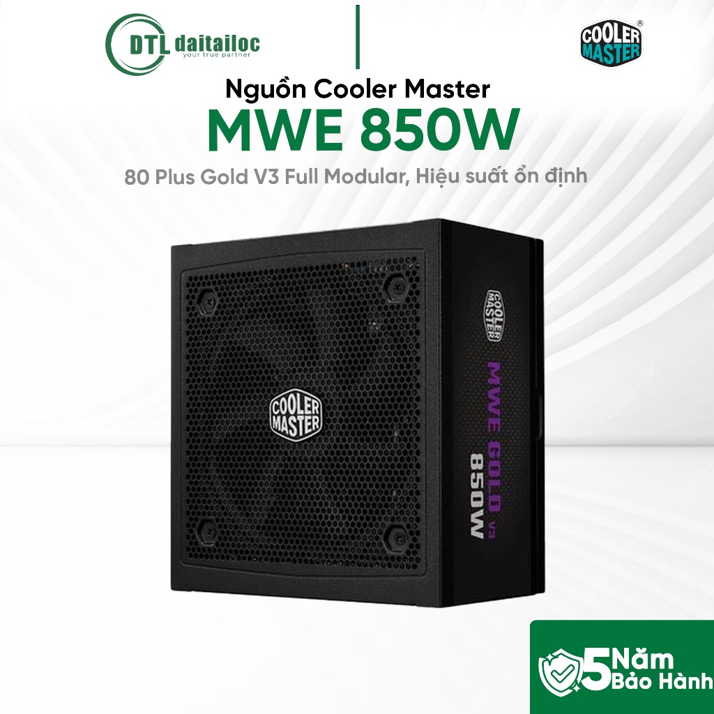 Nguồn Cooler Master MWE 850W 80 Plus Gold V3 Full Modular Hiệu suất ổn định | Chính Hãng | Bảo Hành 