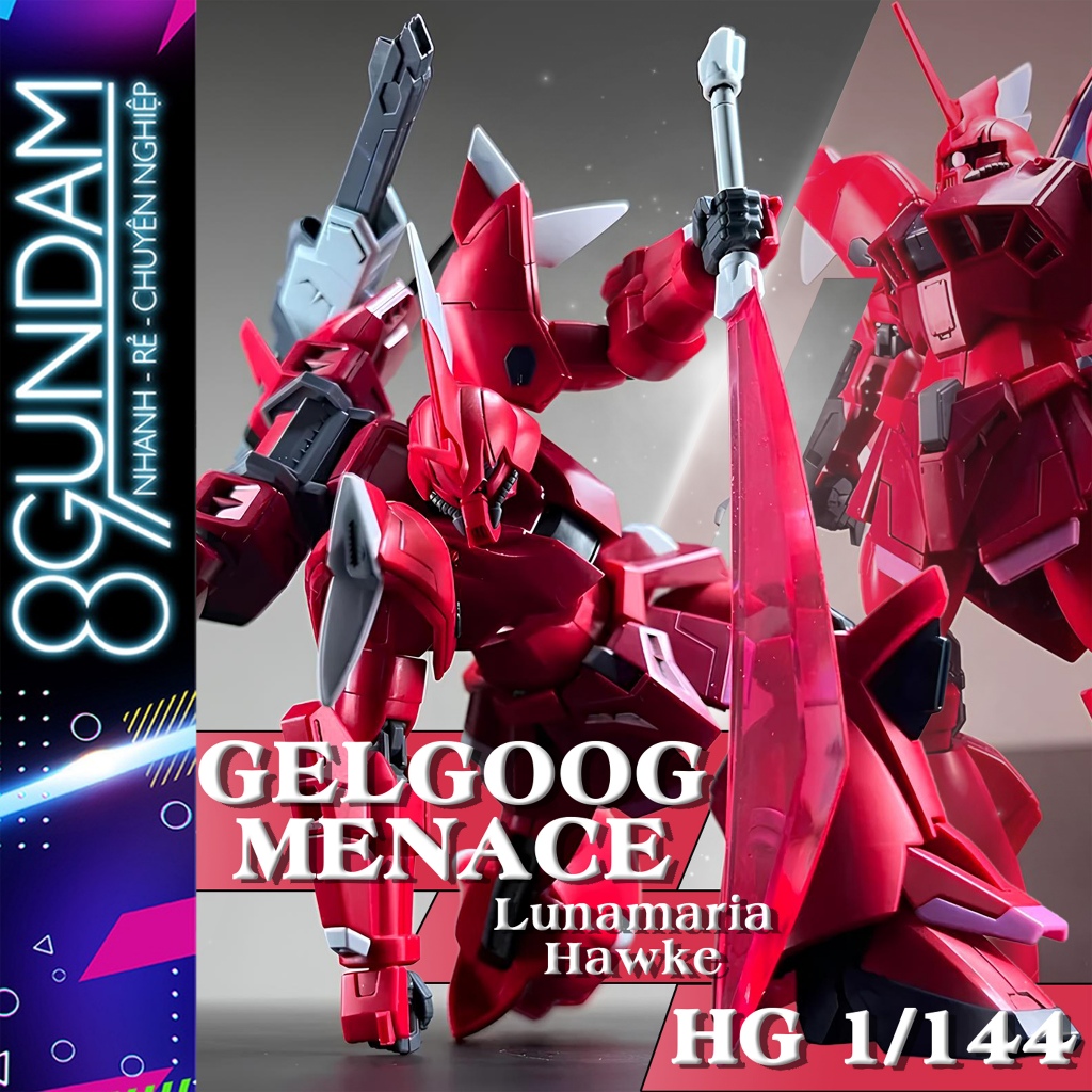 [CÓ SẴN] Mô Hình Lắp Ráp HG Gelgoog Menace Fighter - Lunamaria Hawke (tặng decal nước)