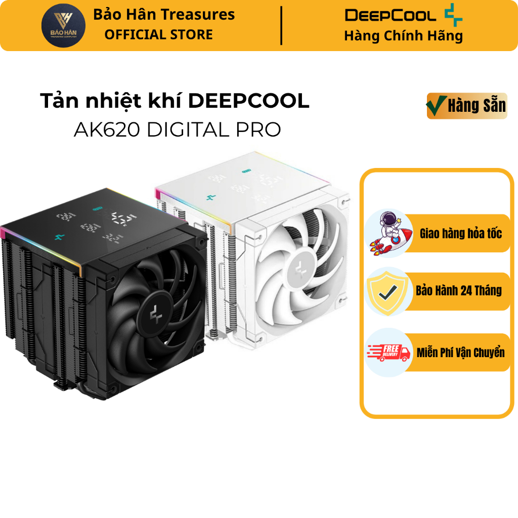 Tản Nhiệt Khí Deepcool AK620 DIGITAL PRO CPU Air Cooler ( Black/ White ) - Hàng Chính Hãng