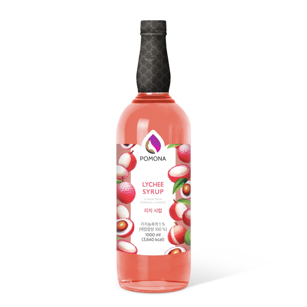 1000ml - Siro Vải - Fruit Syrup Lychee - Pomona - Nguyên Liệu Pha Chế Cao Cấp NK Hàn Quốc - Rey Cafe