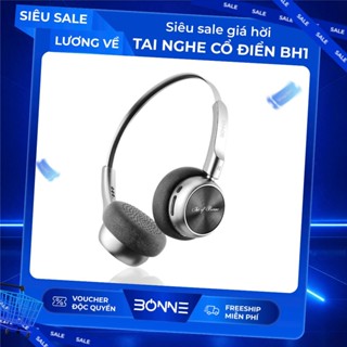 Tai Nghe Bluetooth Thiết Kế Cổ Điển BH1 By Bonne Chính Hãng, Tai Nghe Bluetooth 5.4, Âm thanh HIFI, Bảo hành 12 tháng