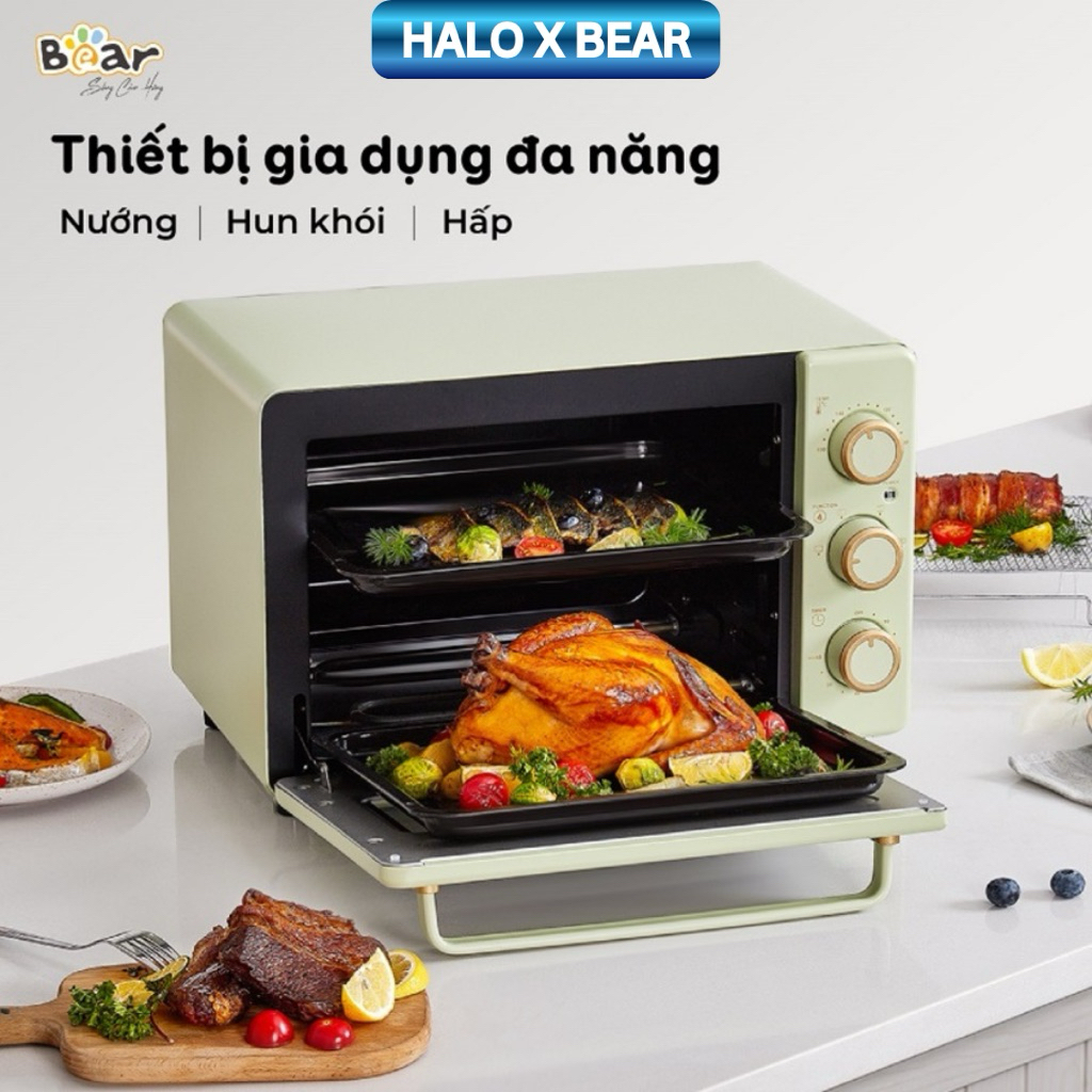 Lò Nướng Và Hấp Bear Đa Năng Dung Tích 18L Nướng Bánh Nướng Thịt Hấp Thực Phẩm Thiết Kế Nhỏ Gọn Tiện Dụng DKX-C20R5