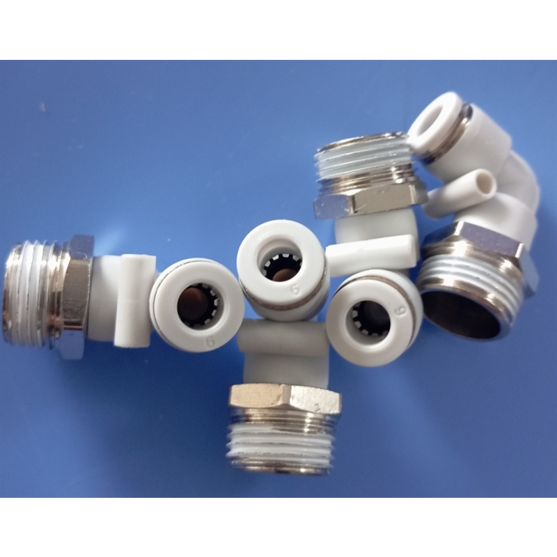 Đầu nối Góc khí nén PL6-03 Ren ngoài 3/8