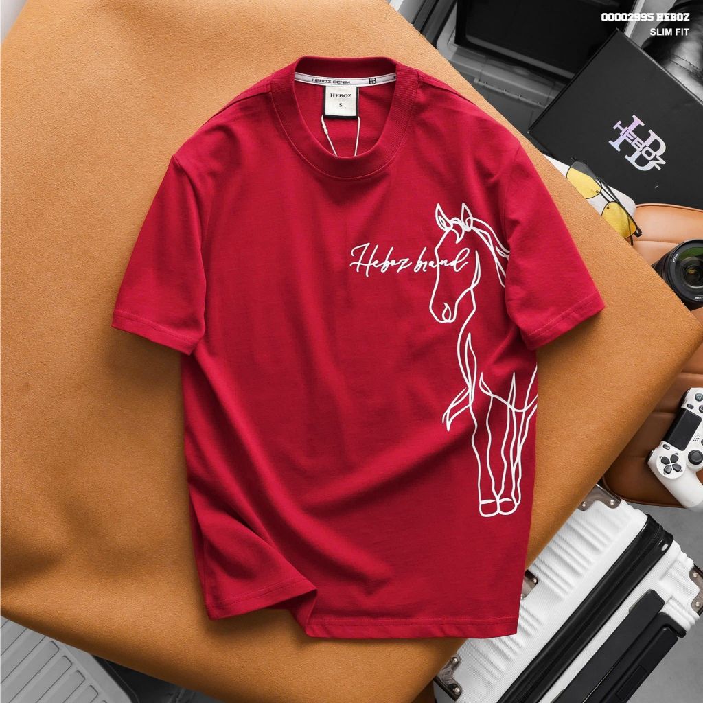 Áo Thun nam HEBOZ horse lunar slim - 00002995