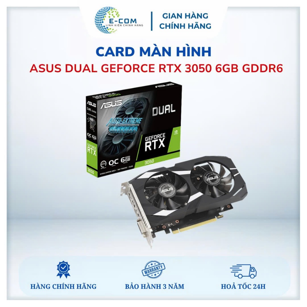 Card màn hình VGA ASUS DUAL RTX 3050 6GB GDDR6