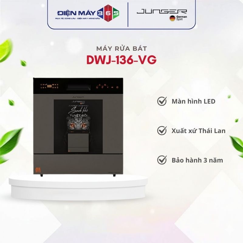 Máy rửa bát Junger JG Leopard DWJ-136-VG - Rửa Sạch Sấy Khô, Vận Hành Êm, Bền Bỉ