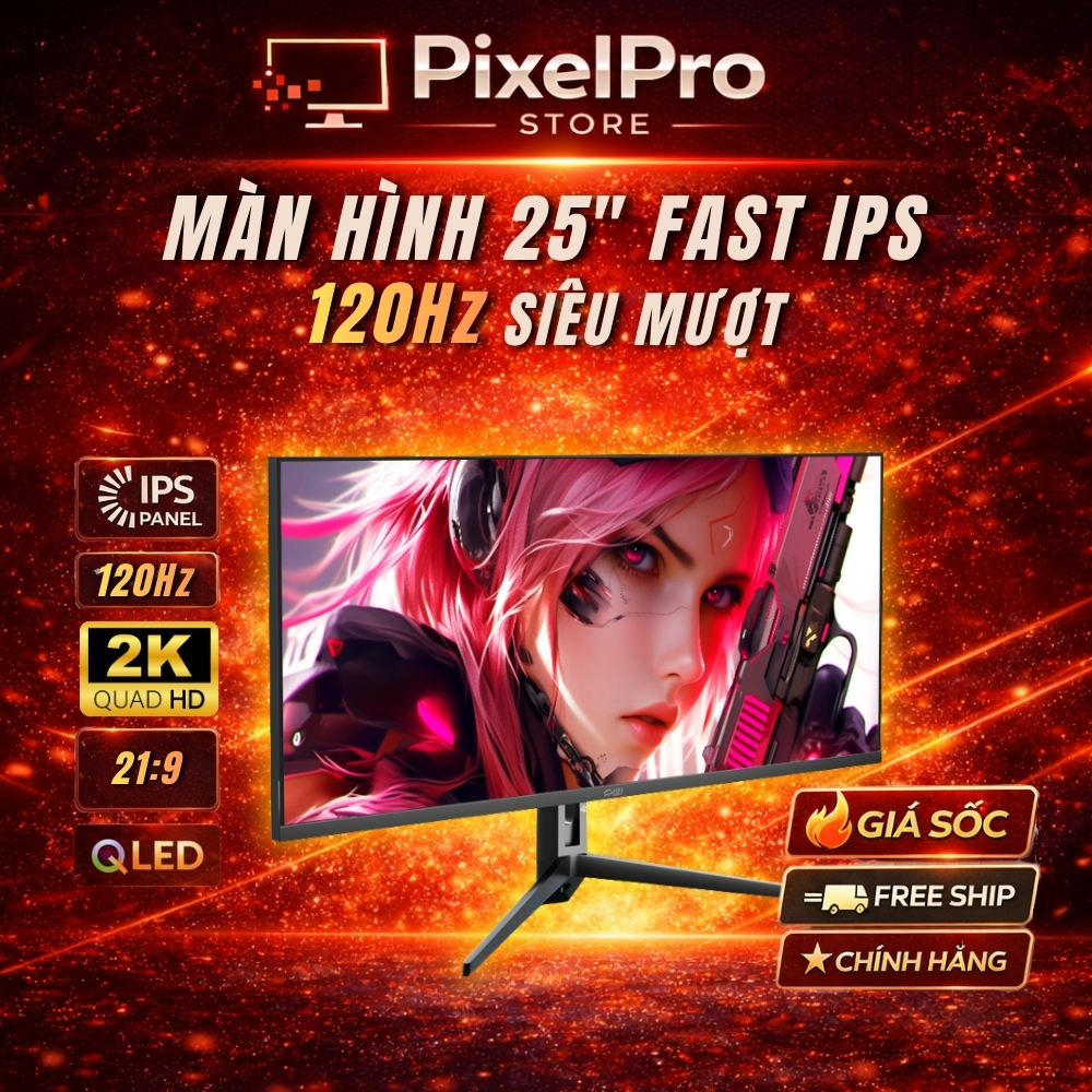 Màn Hình Ultrawide 25 inch 2K 120Hz IPS 21:9 – 2560x1080, Type-C, Màn Hình Gaming & Văn Phòng - MÀN 