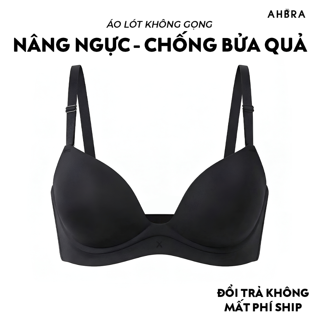 Áo Lót Nữ Nâng Ngực AHBRA SA08 Chất Su Đúc Không Gọng Mút Dày Tạo Khe