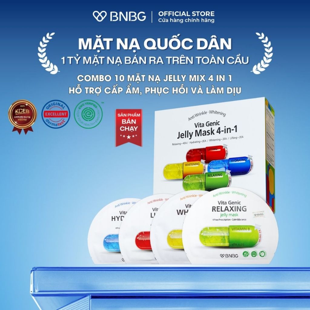 (KOL) Combo 10 Mặt Nạ BNBG Mix Hỗ Trợ Phục Hồi Da BNBG Vita Genic Jelly Mask 30ml