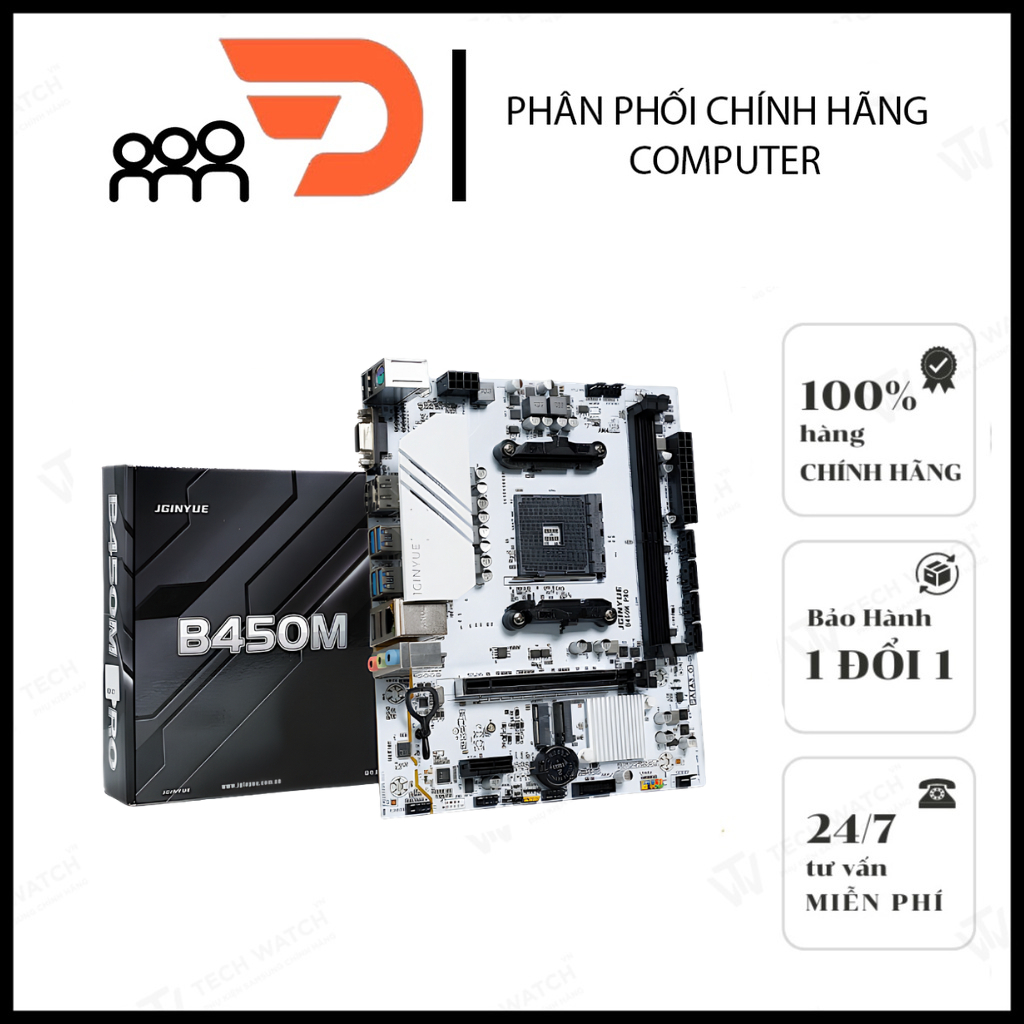Mainboard Jginyue B450M Pro Socket AM4 - Hỗ trợ Ryzen 2000/3000/4000/5000 - DDR4 M.2 NVMe