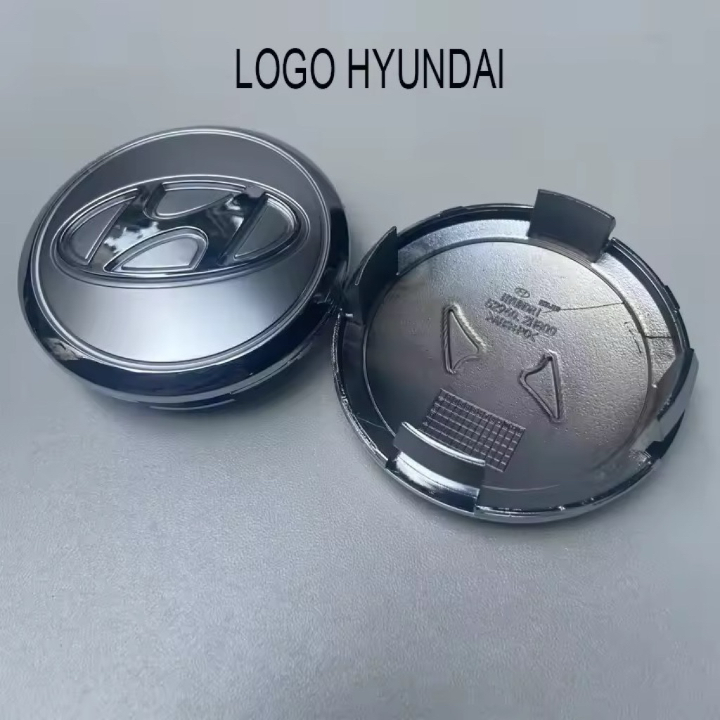 Logo chụp mâm hyundai 6,5cm ốp lazang bánh xe ô tô Hyundai đường kính ngoài 65mm cn car