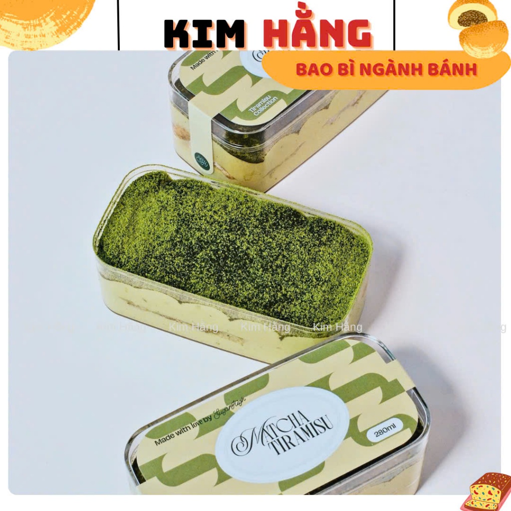 20 Hộp mica chữ nhật 1250 đựng bánh lạnh - đựng bánh mousse - tiramisu - Hộp mica đựng kẹo - đựng bá