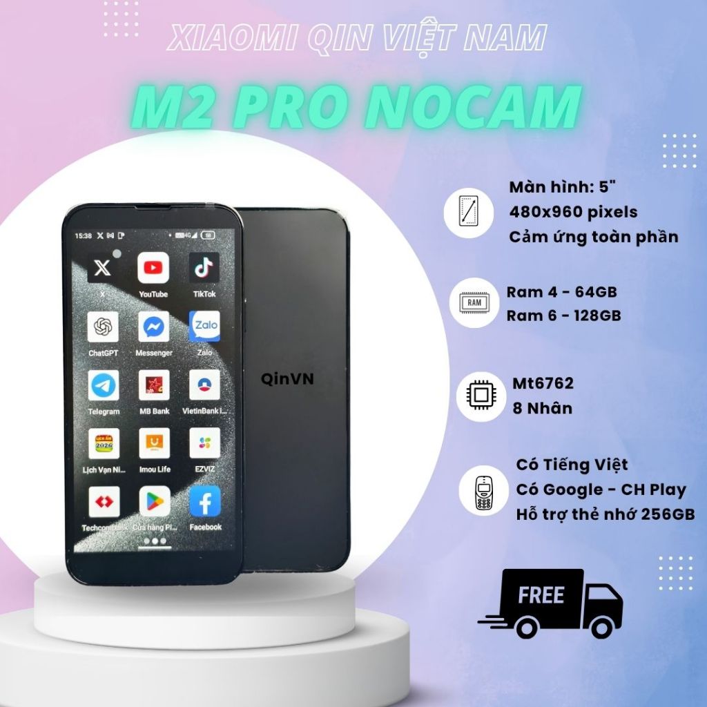 M2 Pro Nocam 128GB 2026 -  Điện thoại không camera Android thông minh - Doov M2 Pro đầy đủ Google  -