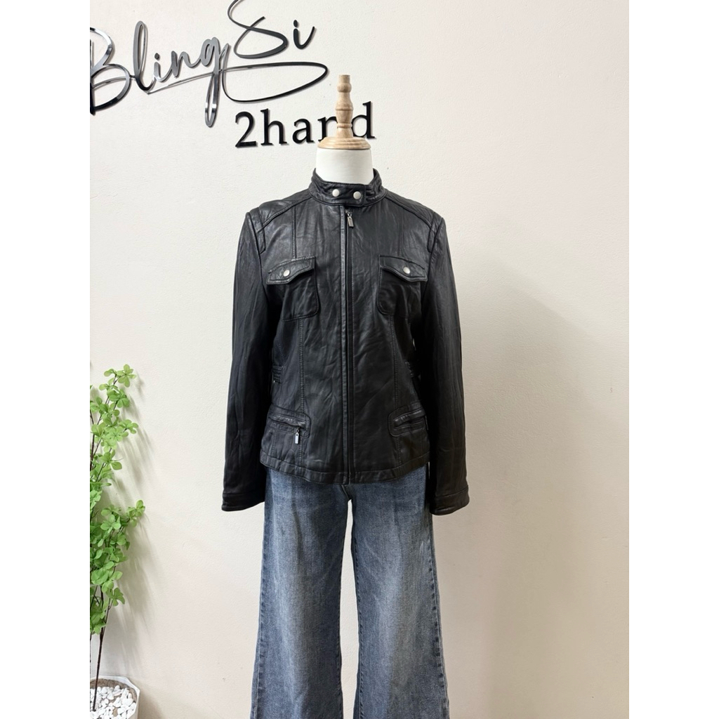 <si tuyển> Áo khoác Nữ da thật/ Racer Jacket khoá kéo phong cách cá tính/ Size < 48kg