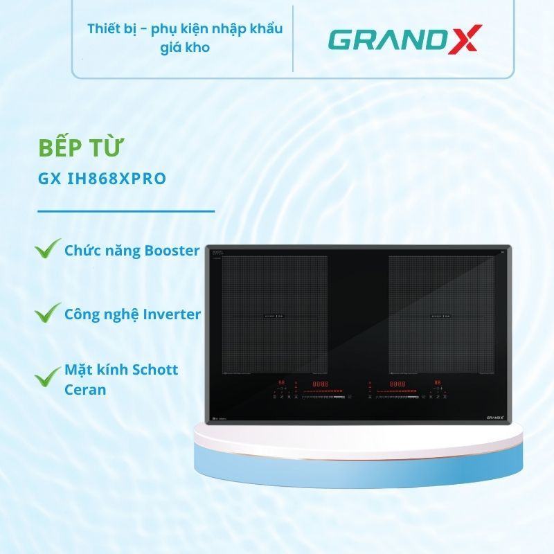 Bếp Từ GrandX GX IH868Pro / IH868XPro – Điều Khiển Trượt 15 Mức, Nấu Nhanh