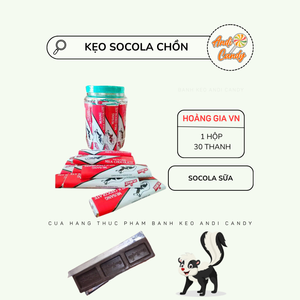 Kẹo Socola Con Chồn Musang Milk Chocolate 30 Thẻ