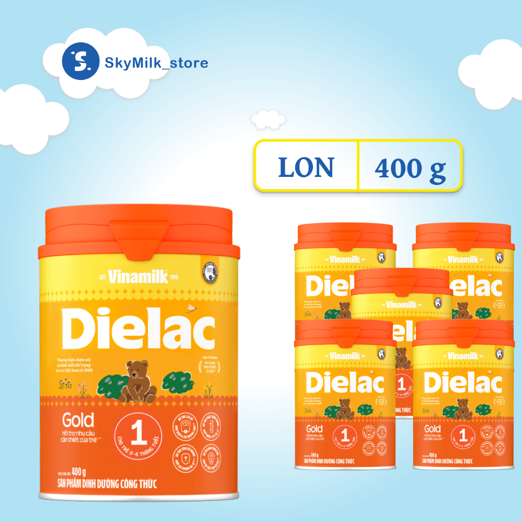 Sữa bột trẻ em Dielac Gold 1 (0-6 tháng) Lon 400g - Sữa bột Dielac Gold 1 - Sữa bột Vinamilk