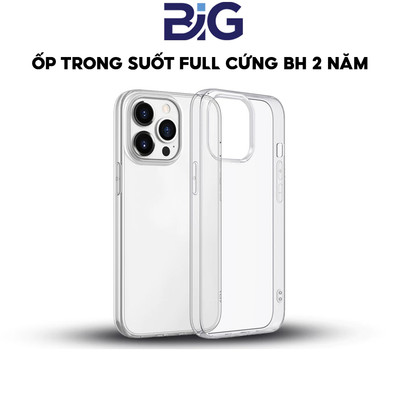 Ốp Lưng Trong Suốt Không Ố Vàng Chính Hãng 𝐁𝐈𝐆 Lưng Cứng-Viền Cứng-Siêu Mỏng CHO IP11 -> 16PROMAX