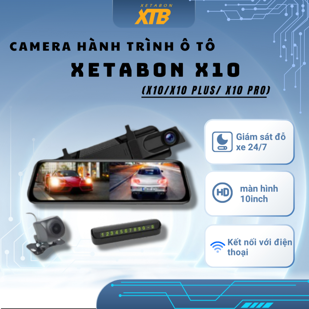 Camera Hành Trình Xetabon X10 - Full HD, Ghi Hình Đêm Rõ Nét