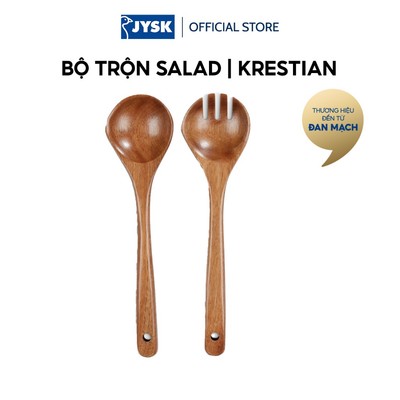 Bộ trộn salad | JYSK KRESTIAN | gỗ | nâu | D30cm