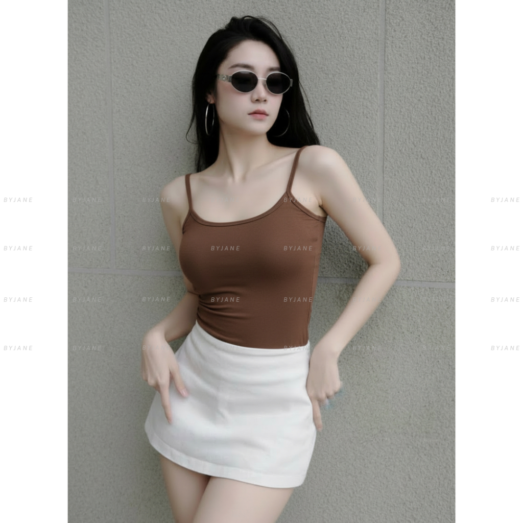 ( 39kg-62kg KÈM MÚT) Áo Hai Dây Bản Nhỏ Phong Cách Cá Tính Co Dãn 4 Chiều BYJANE-525 | BigBuy360 - bigbuy360.vn