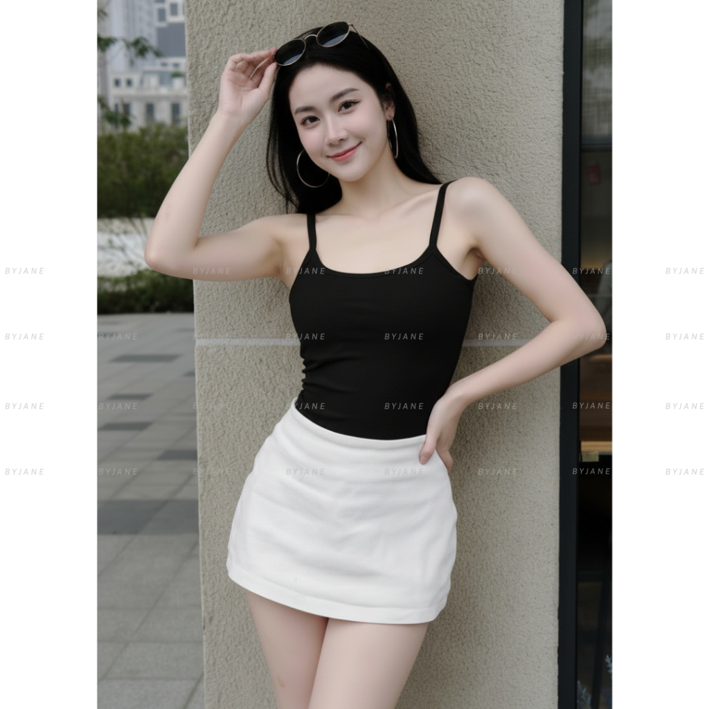 ( 39kg-62kg KÈM MÚT) Áo Hai Dây Bản Nhỏ Phong Cách Cá Tính Co Dãn 4 Chiều BYJANE-525 | BigBuy360 - bigbuy360.vn