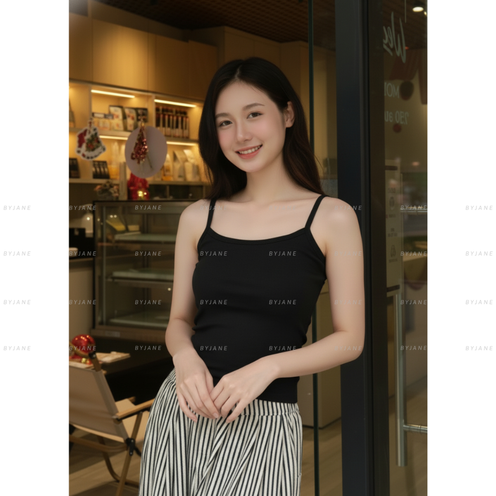 ( 39kg-62kg KÈM MÚT) Áo Hai Dây Bản Nhỏ Phong Cách Cá Tính Co Dãn 4 Chiều BYJANE-525 | BigBuy360 - bigbuy360.vn