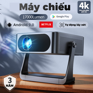FINTEXPro Máy Chiếu 4K Androi C6 Chiếu Siêu Nét, Xem Phim Giải Trí, Dạy Học, Văn Phòng, Bóng Đá